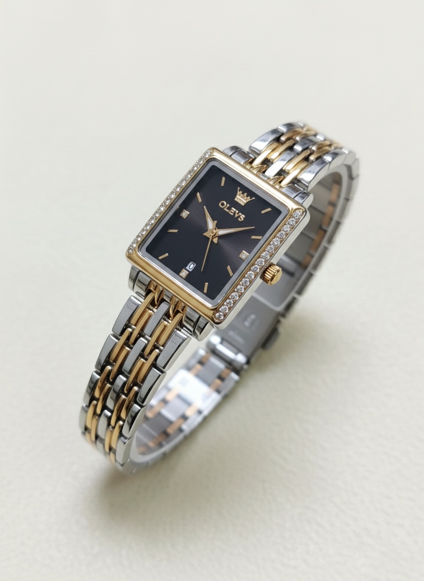 OLEVS Emerald Square Ladies Watch – Premium Stylish Timepiece