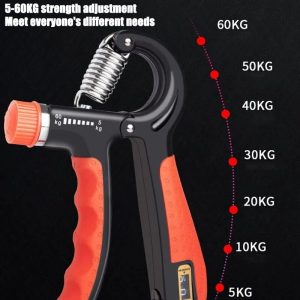 Adjustable Power Exercise Gripper Strengthener Hand Grip with Counter 5kg to 60kg Presser 1 pc