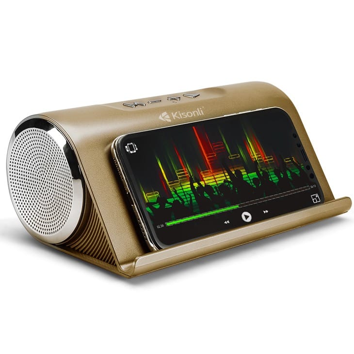 Super Bass Portable Mobile Phone Stand Speaker with BT/CALL/FM/USB/TF/AUX/ Function - Image 2